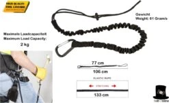 Bob Online ™ - 1 Stuk – Zwart – Gereedschaplijn – Gereedschaplanyard – Elasticate Tool Lanyard – Maximum Load Capacity 2 Kg – Elastisch Gereedschap Lanyard – Gereedschap Valbeveiliging Koord -Campingaz winkel 1200x734