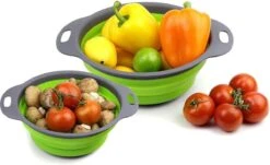 Buxibo - 3-Delige Keuken Vergiet Set Inklapbaar Groen/Grijs -Campingaz winkel 1200x736 1