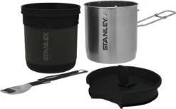 Stanley The Bowl + Spork Compact Cook Set 0.70L - Campingkookset - Stainless Steel -Campingaz winkel 1200x743