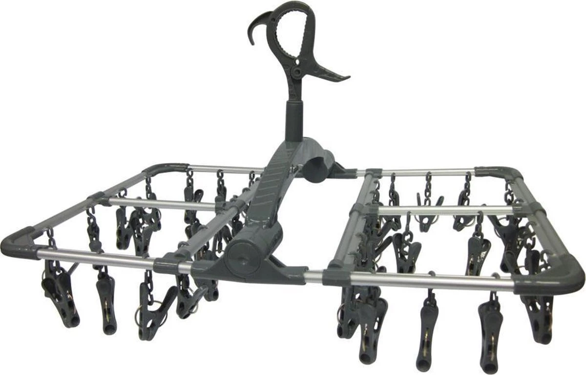 Bo-Camp Droogcarrousel Met Knijpers - Klemkleerhaak - Opvouwbaar - 36 Knijpers - Grijs 3 Bo-Camp Droogcarrousel Met Knijpers - Klemkleerhaak - Opvouwbaar - 36 Knijpers - Grijs