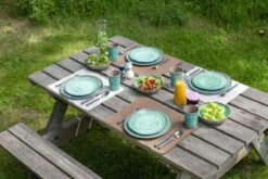 Bo-Camp Servies Halo - 12 Delig Melamine - Aqua -Campingaz winkel 1200x800 84