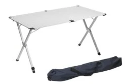 Campart Campingtafel XL TA-0806 - Opvouwbaar, Lichtgewicht En Met Verstelbare Poten - Kampeertafel Inklapbaar Inclusief Opbergtas - 140 X 80 X 70 Cm - Wit -Campingaz winkel 1200x802
