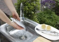 Camping/Outdoor Inox Tafel Met Gootsteen Lavabo En Kraan 100x77x50cm -Campingaz winkel 1200x852