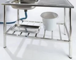 Camping/Outdoor Inox Tafel Met Gootsteen Lavabo En Kraan 100x77x50cm -Campingaz winkel 1200x945 1