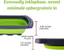 Buxibo - 3-Delige Keuken Vergiet Set Inklapbaar Groen/Grijs -Campingaz winkel 1200x948 1