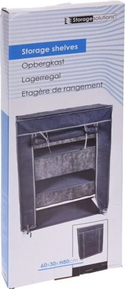 Merkloos GARDEROBE KAST - 3 SCHAPPEN - 60X30X80 CM -Campingaz winkel 523x1200