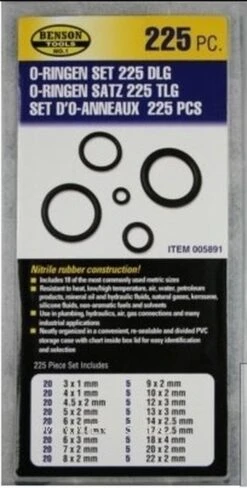 Benson O-ringen Set 450-delige Doos - Rubberen Ringetjes Set - Afsluitringetjes Set -Campingaz winkel 608x1200