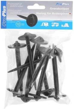 PROPLUS Pro Plus Grondzeilpen - Kunststof - Ø 7.5 X 90 Mm - Zwart - 10 Stuks -Campingaz winkel 814x1200